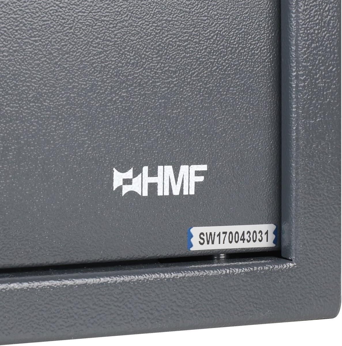 HMF, grau, metall, beschriftung, gestanzt