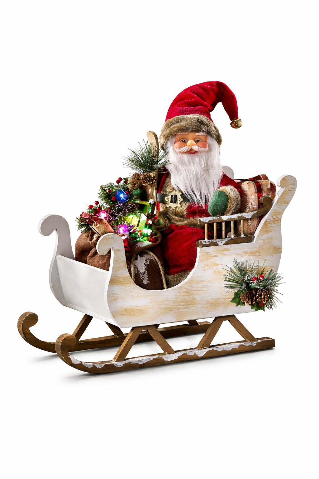 Weihnachtsfigur, Sankt Nikolaus, Schlitten, Geschenke, Dekoration