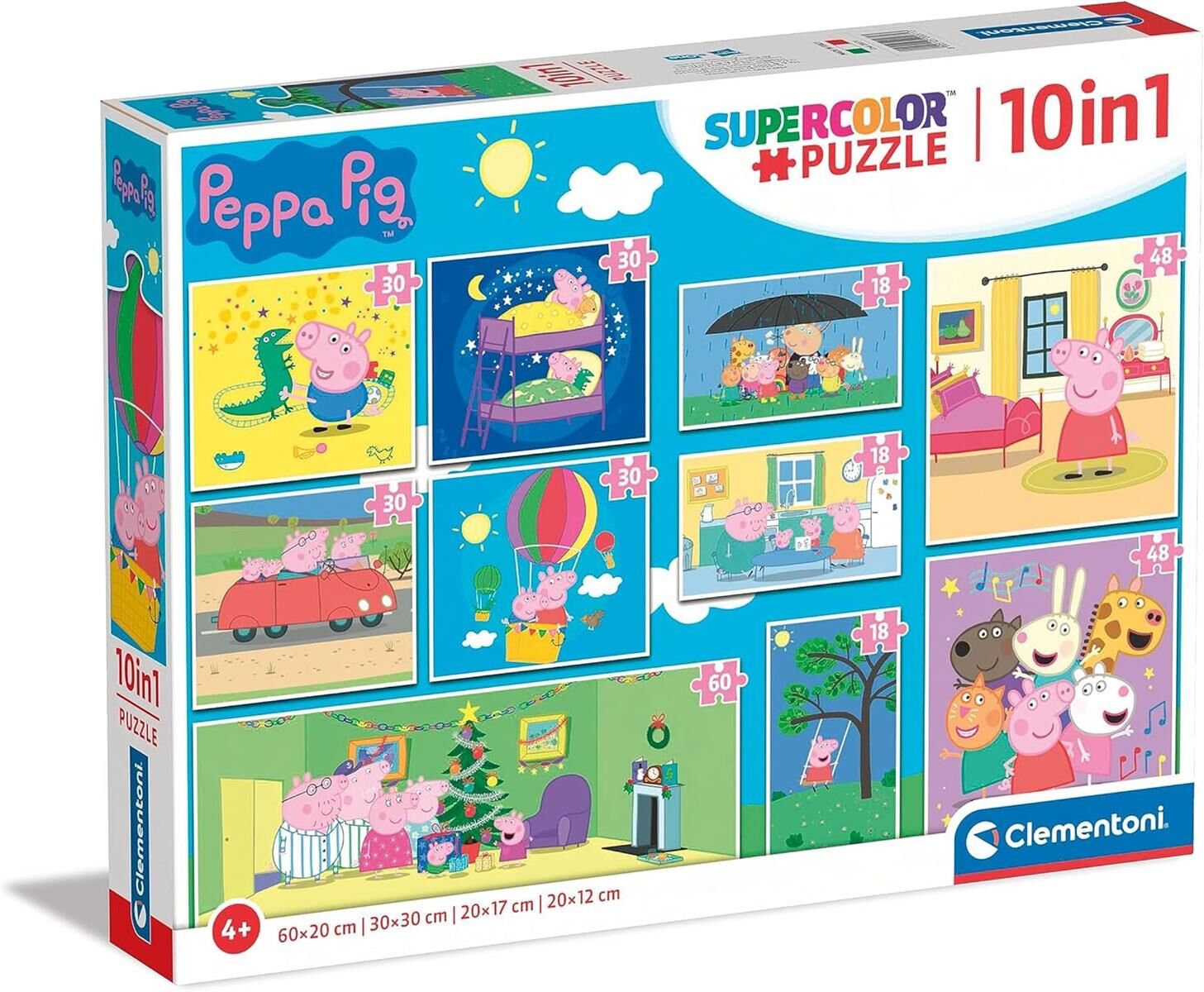 Clementoni 20271 Supercolor Puzzle 10 in 1 Peppa Pig Kinderpuzzle