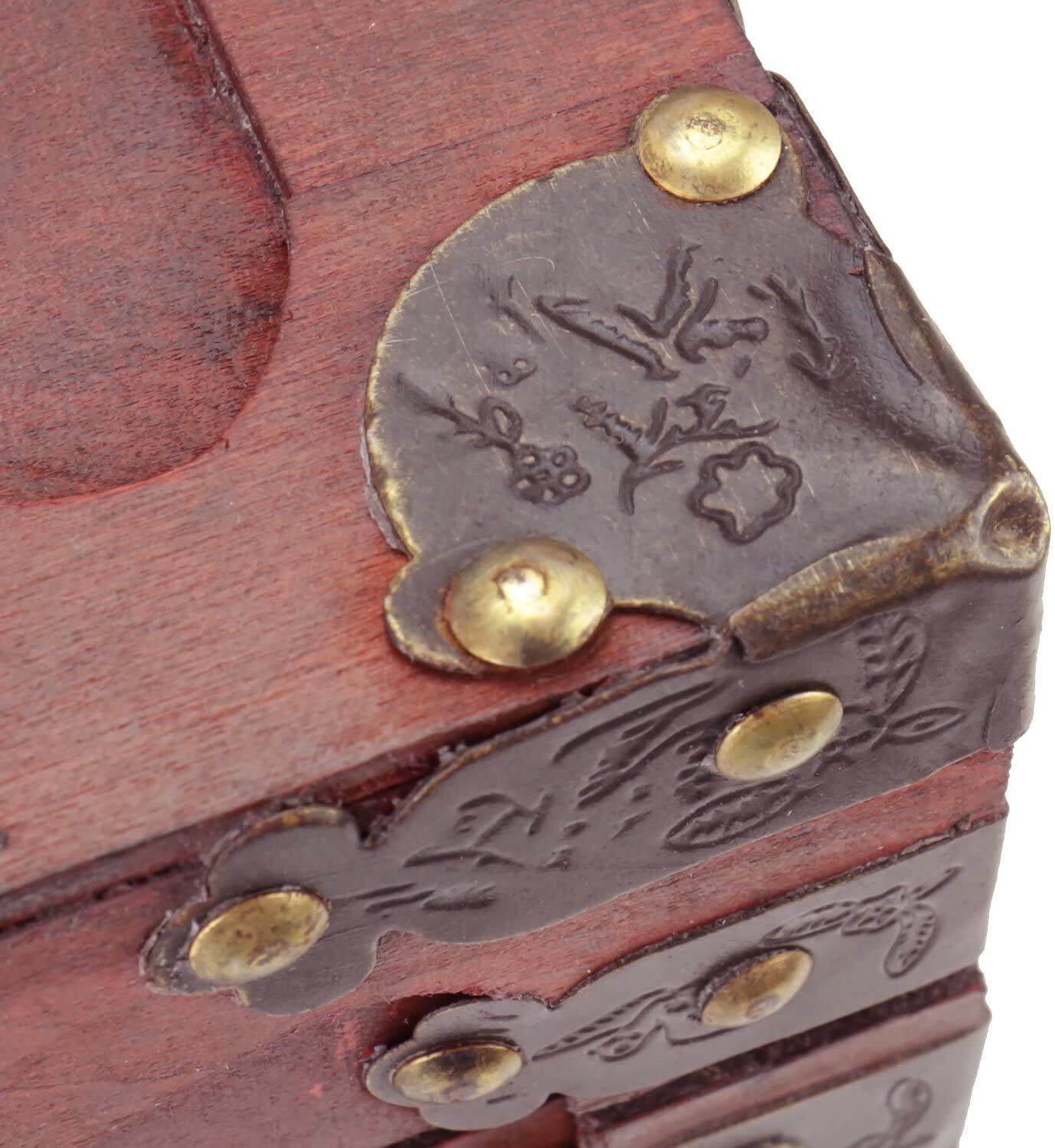 holz, schmuckschatulle, metallbeschläge, antik, muster