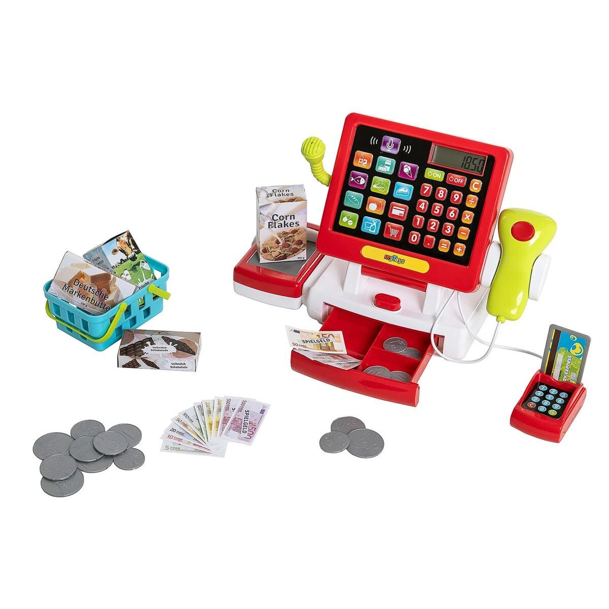 myToys Supermarktkasse Touchscreen inkl. Zubehör Spielzeug Supermarkt Kasse Spiegeld