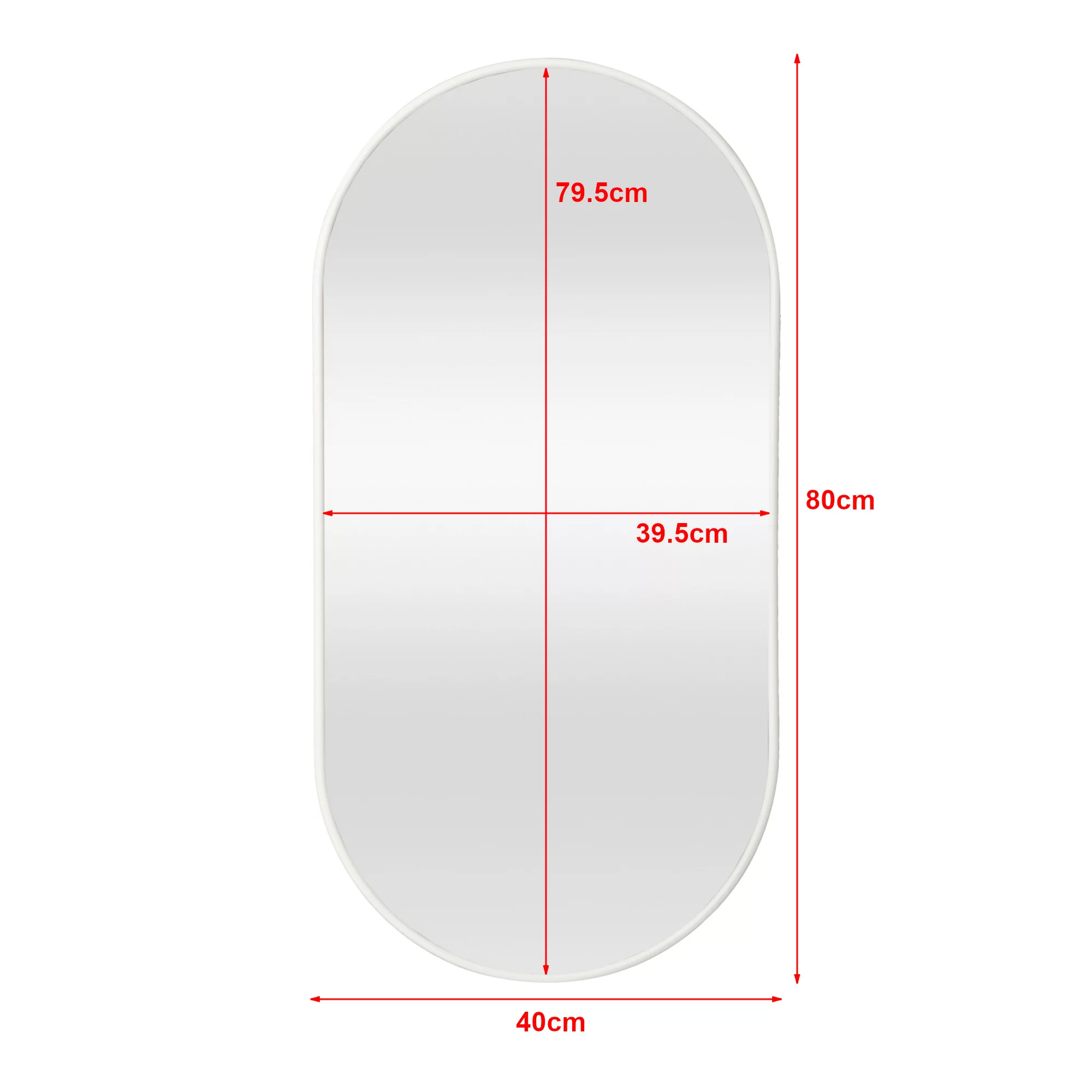 WANDSPIEGEL Picciano BxHxT 40x2.8x80 cm in der Farbe Weiss aus Glas