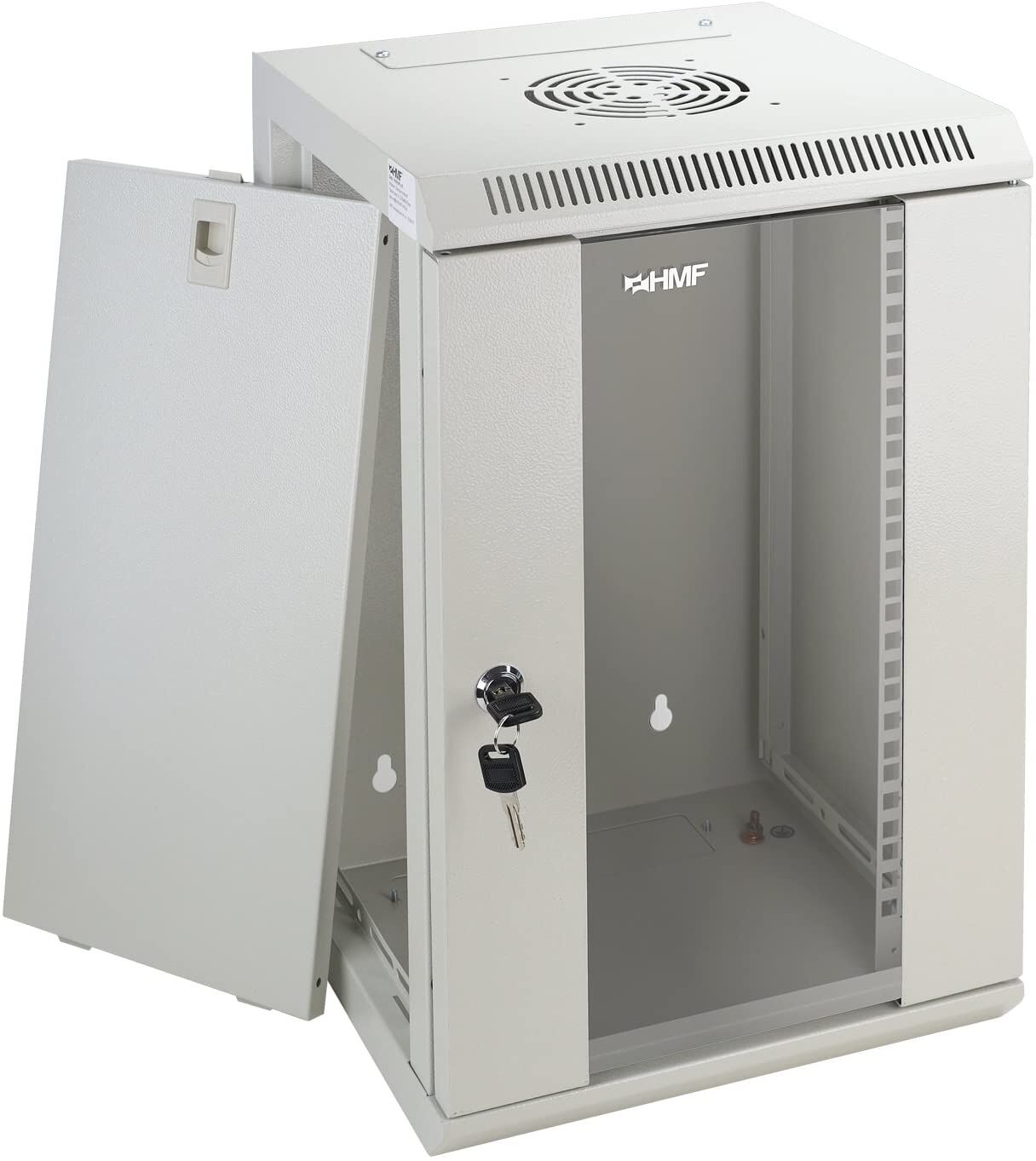 HMF Netzwerkschrank Serverschrank 10 Zoll 9 HE grau