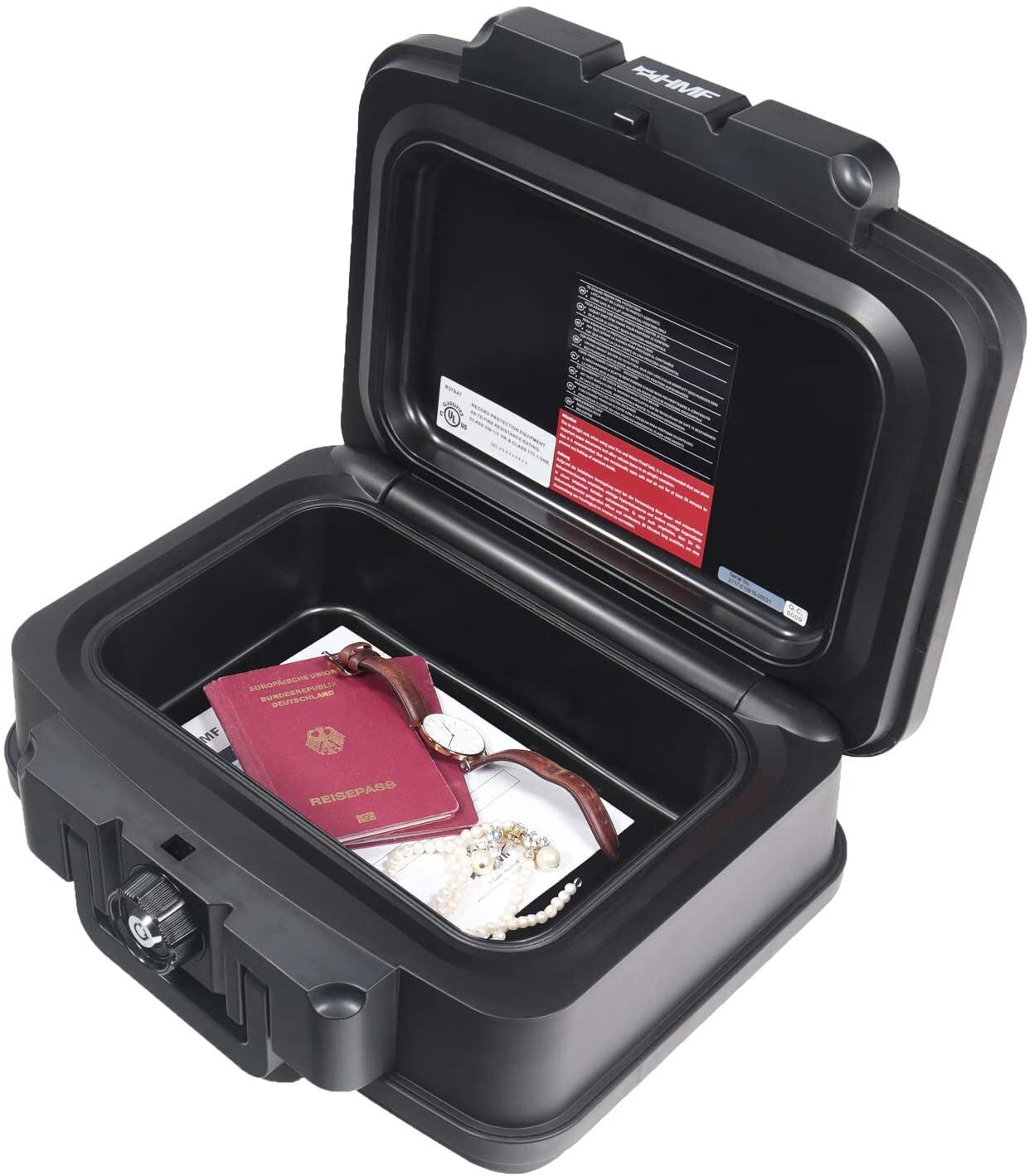 HMF Feuerfeste Wasserdichte Dokumentenbox DIN A4 #1602