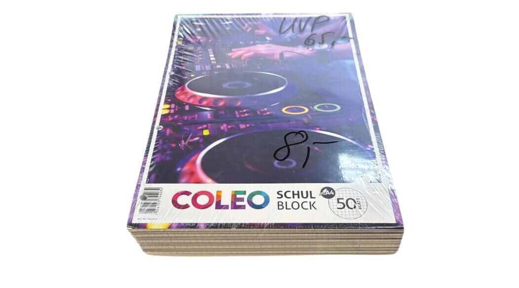 10x coleo 744034 Schulblock A4, 50 Blatt kariert