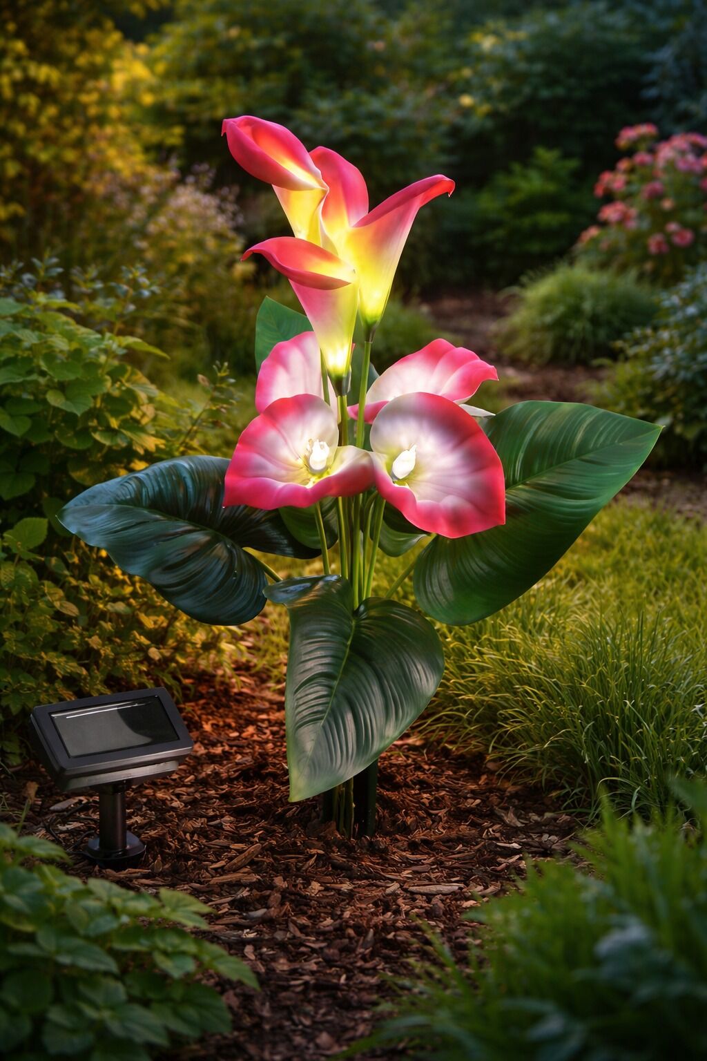 Pflanze, Calla-Lilie, Gartenpflanze, LED-Solarleuchte, Dekoration