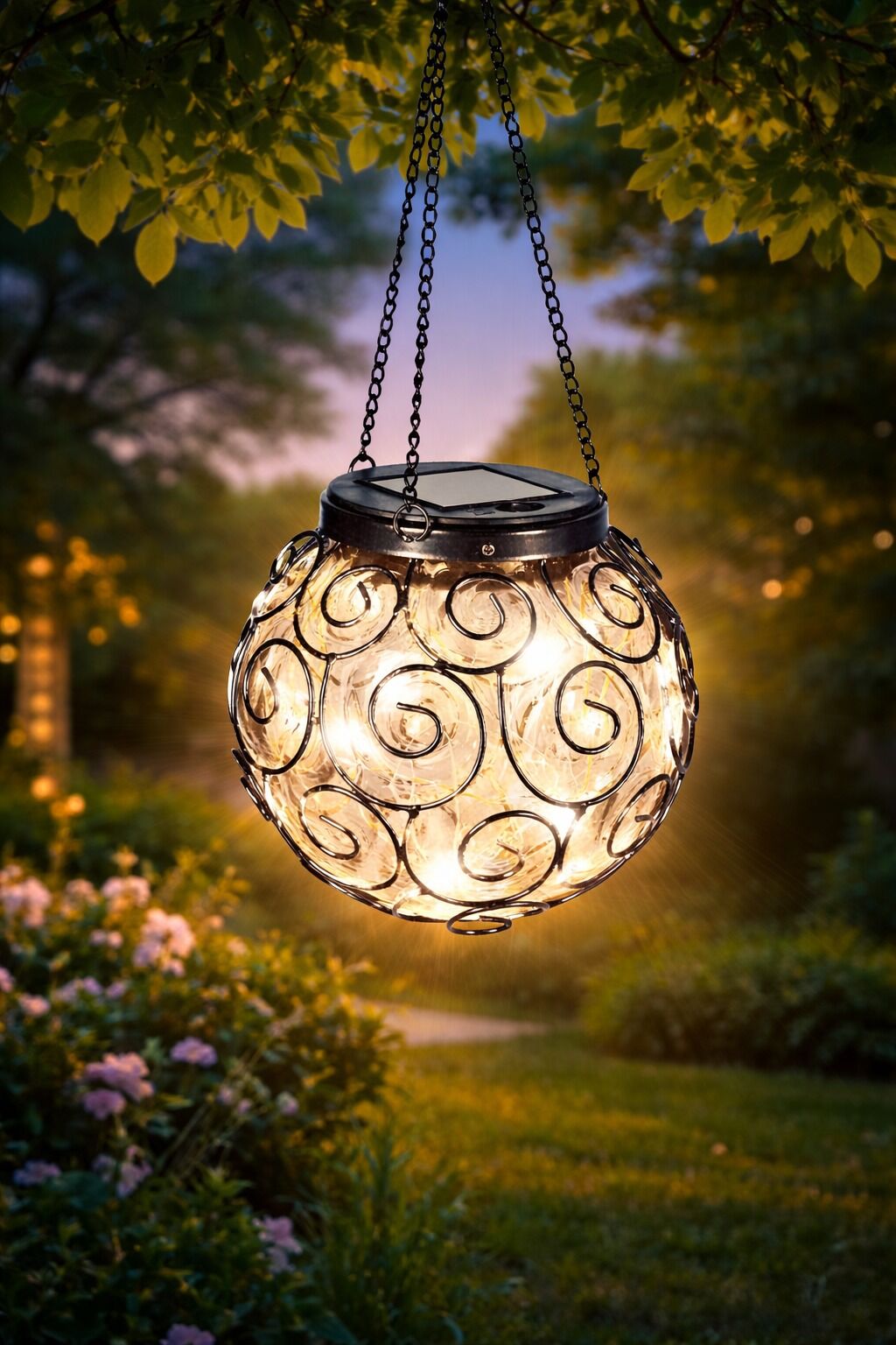 Lounge-Lampe, Wandlampe, Kugellampe, Metall-Schmuck-Lampe, Solar-Lampe