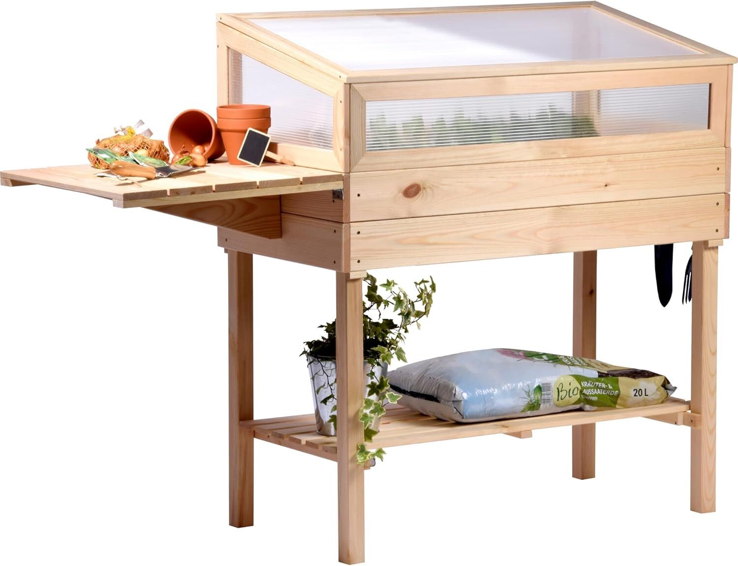Hochbeet, Gewächshaus, Holz, Kiefer, Gräser- oder Kräuterbeet