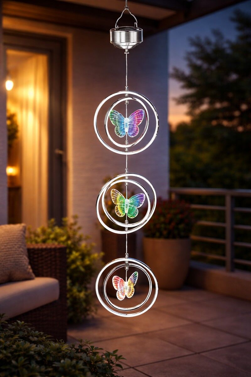 Windzeichen?, Schmetterling Dekor, hängendes Ornament, Outdoor-Dekoration, Metallringe
