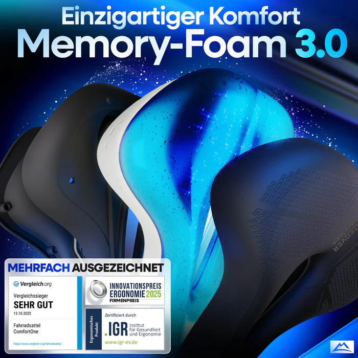 NEXTCOVER Fahrradsattel City Memory-Foam 3.0 ergonomischer Fahrrad Sattel unisex