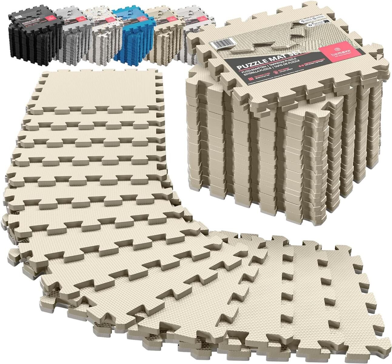 Schutzmatten 18tlg. Set Puzzlematte sand 30x30cm