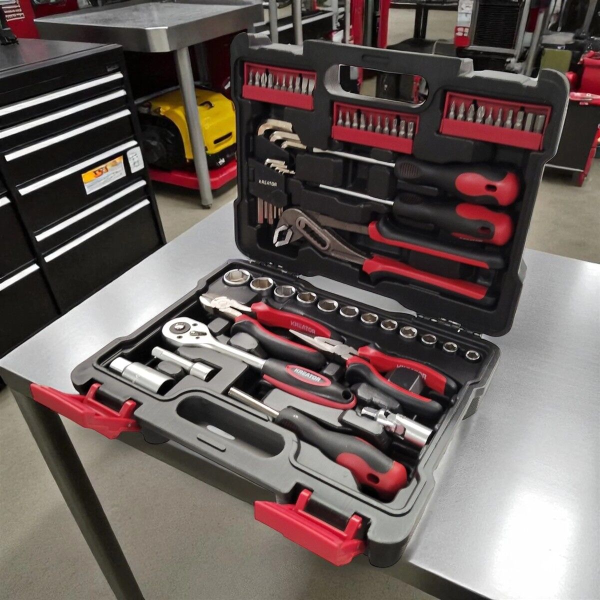 werkzeugkasten, socket-set, handwerkzeuge, ratschen, schraubendreher
