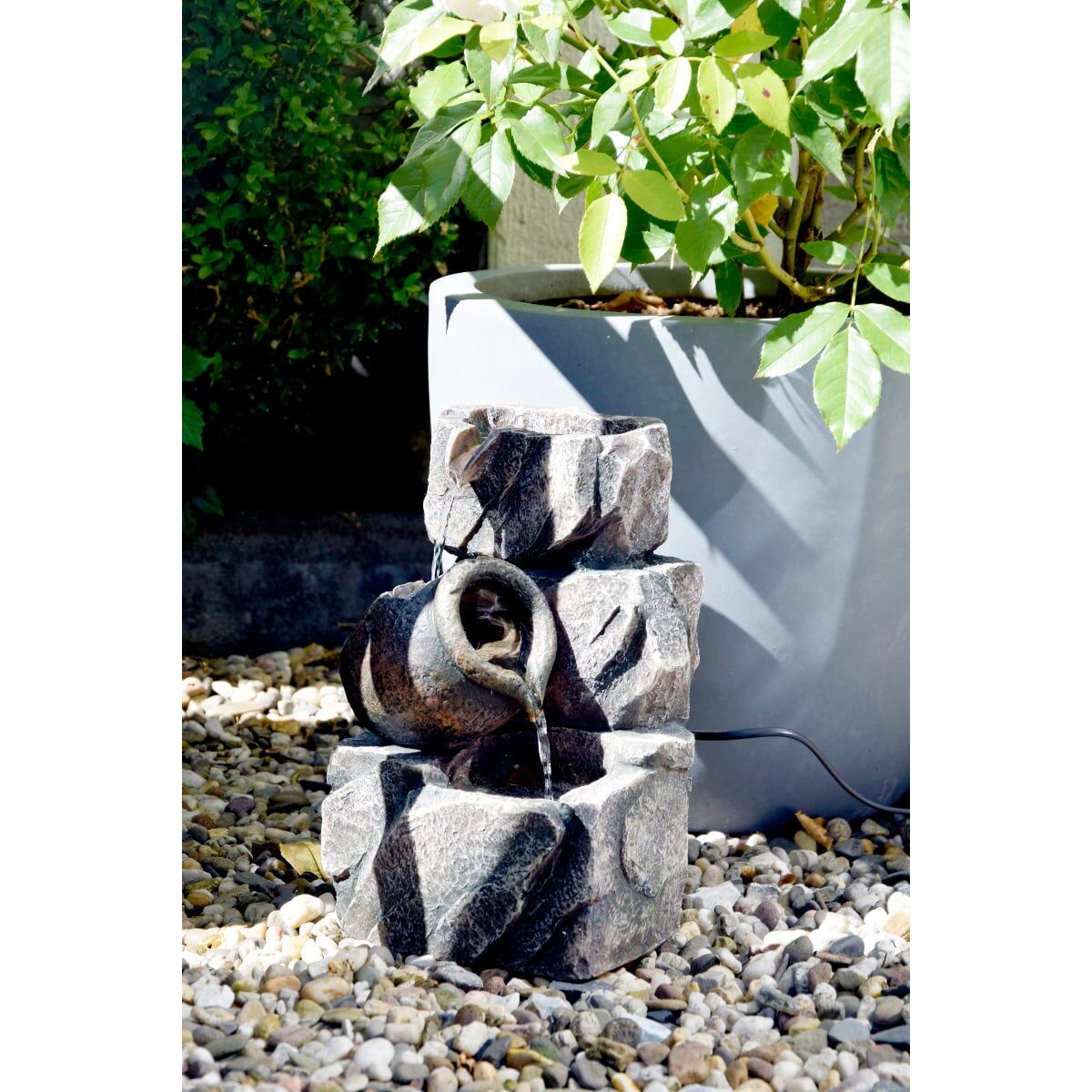 Rock, Topfpflanze, Kiesel, Straße, Pflanzgefäß