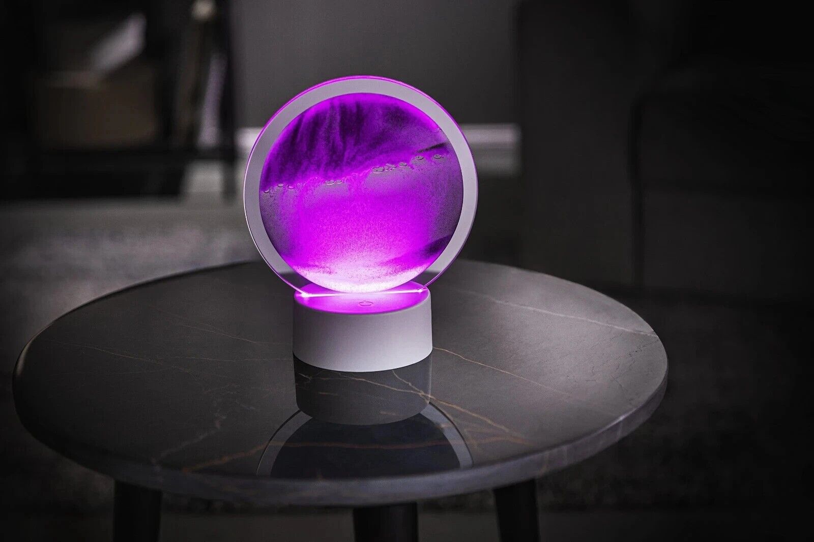 Nachtlicht, LED, Gläserner Diffuser, Violett, Tischlampe