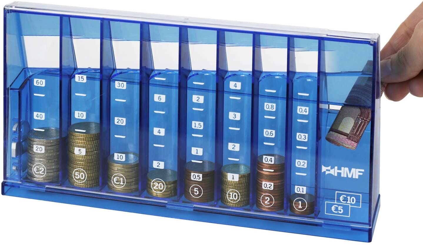 HMF Münzsortierer Euro Spardose blau