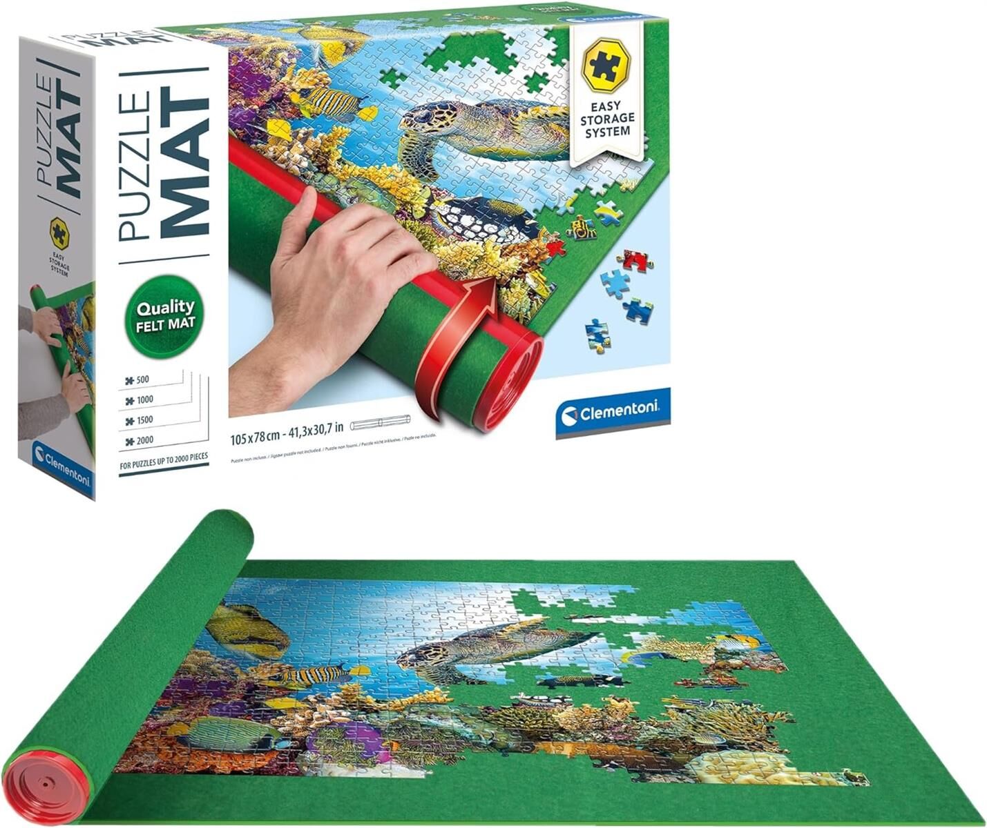 Clementoni 30229 Puzzlerolle Aufbewahrungssystem für Puzzle bis 2000 Teile Puzzle-Matte Filz Puzzlematte Puzzle-Zubehör