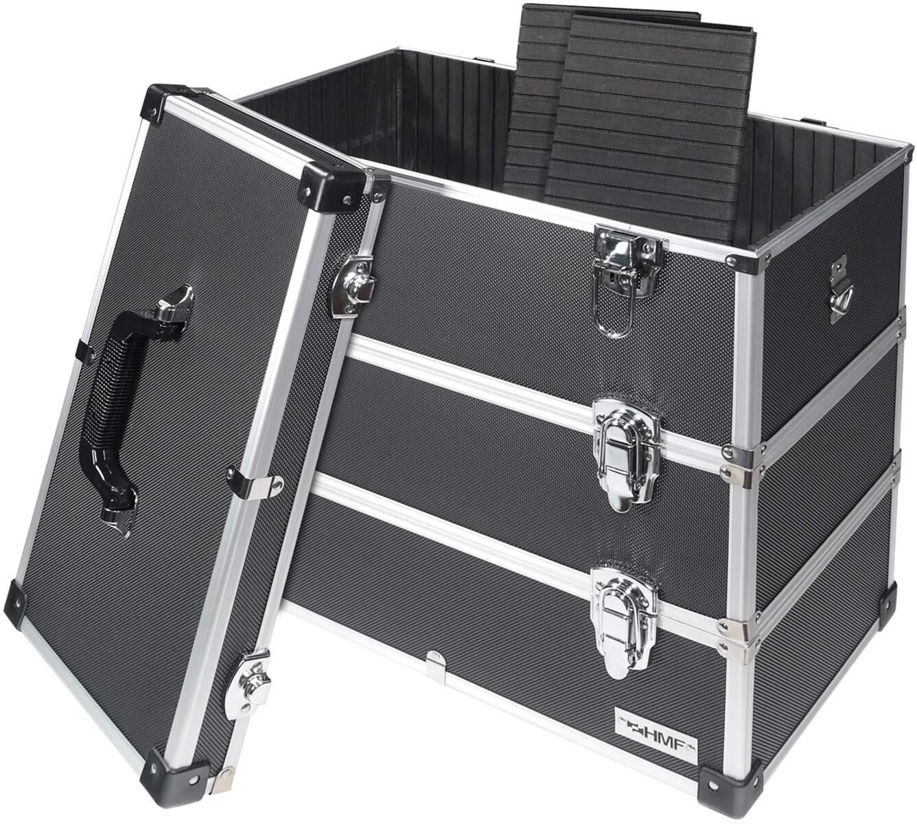 Koffer, Kofferbox, Transportcase, Aluminium Rahmen, Fächer/Schubladen