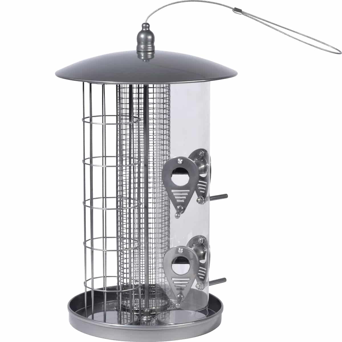 Eichhörnchenfutterspender, Vogelfutterspender, Futterautomat, Metall, Hängender Spender