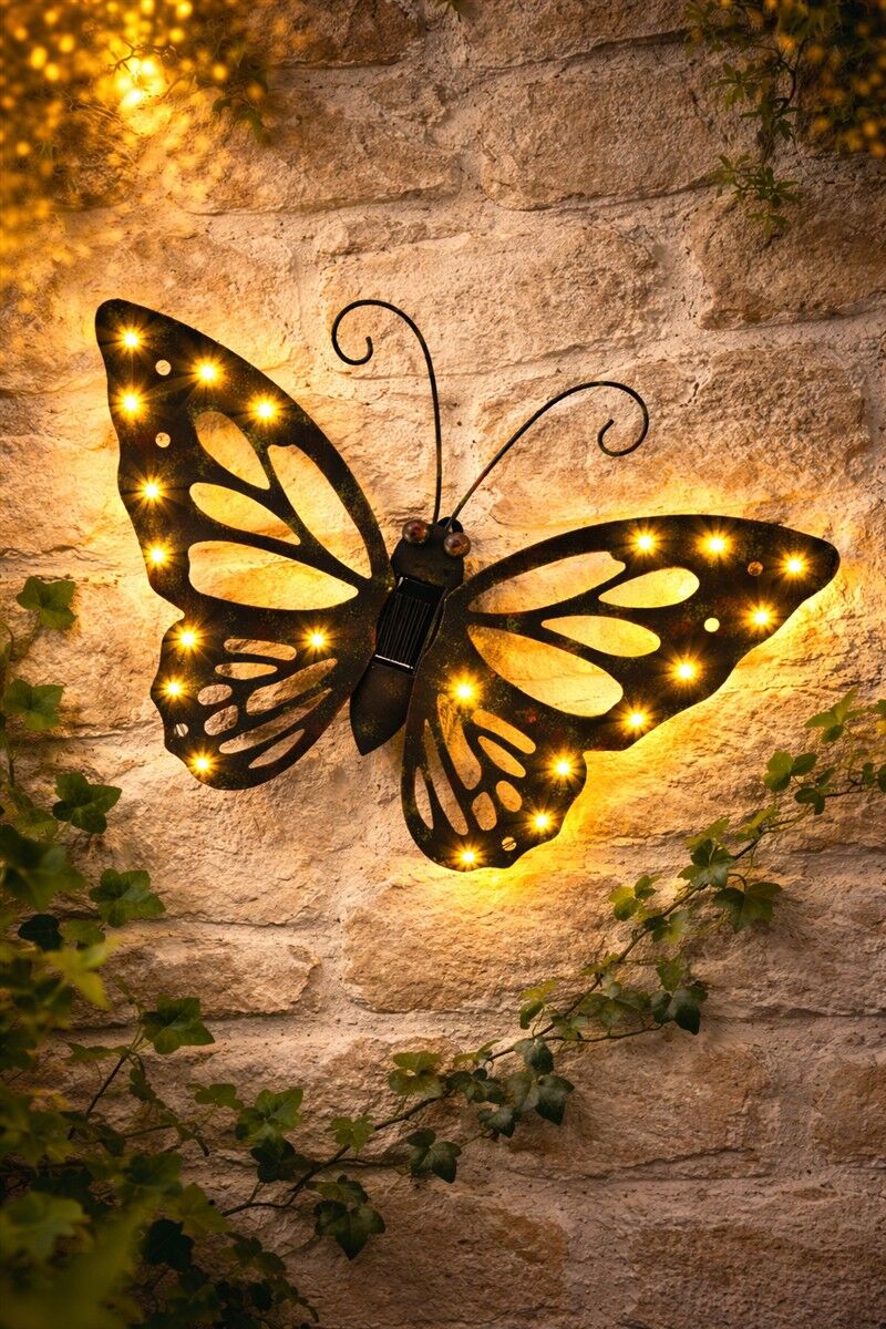 Lichterketten-Schmetterling, Schmetterling-Dekoration, Außenbeleuchtung, LED-Schmetterling, Wanddeko