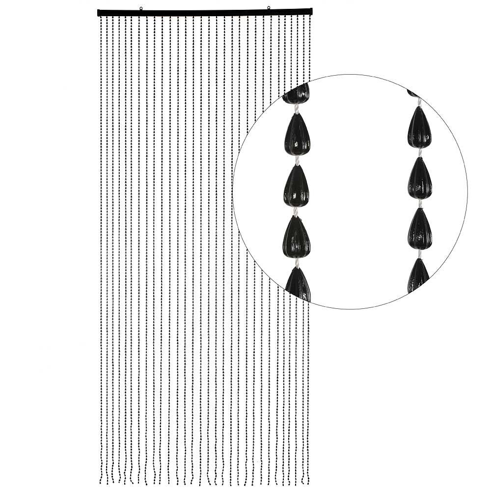 Duschvorhang, Perlengravur, Schwarz, Kettenperlen, Beadenkette