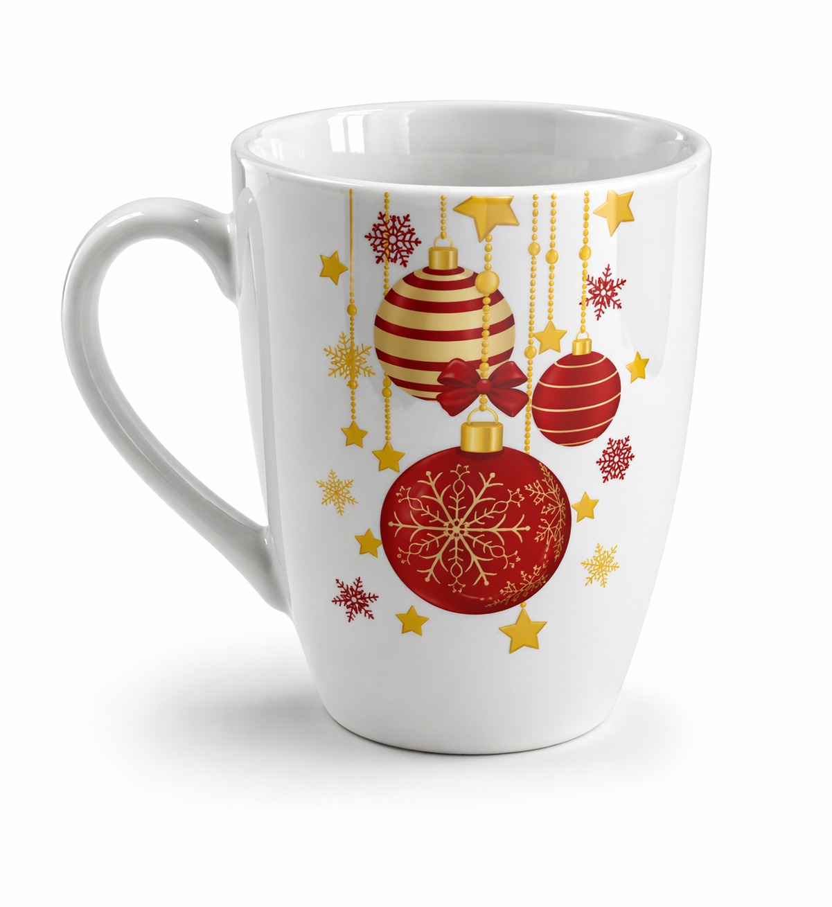 Tasse, Weihnachtsmotive, Ornament, Rot, Gold