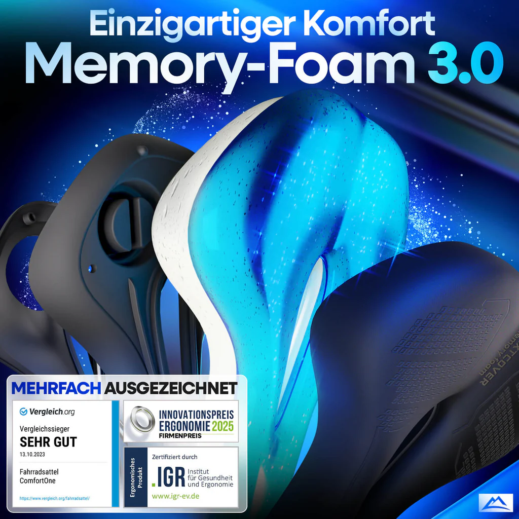 NEXTCOVER Fahrradsattel Trekking Memory-Foam 3.0 ergonomischer Fahrrad Sattel unisex
