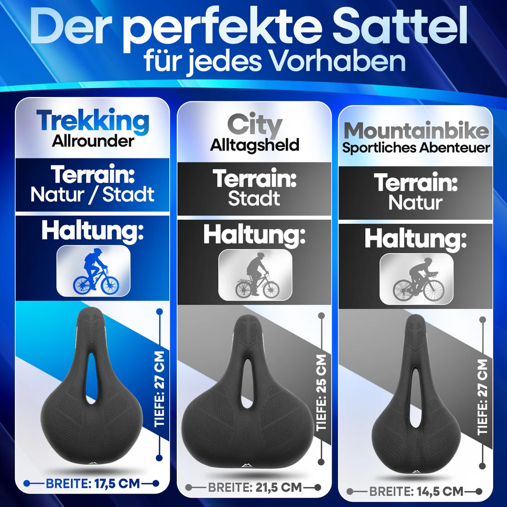 NEXTCOVER Fahrradsattel Trekking Memory-Foam 3.0 ergonomischer Fahrrad Sattel unisex
