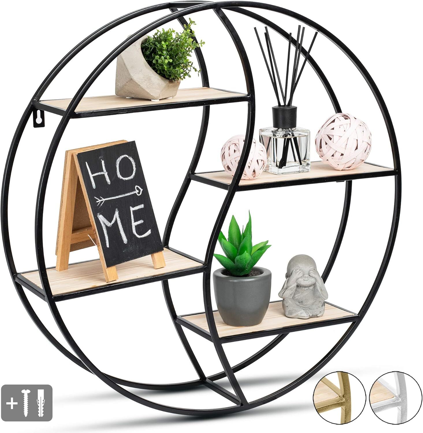 Regal, Metallrahmen, Dekoration, Pflanzenregal, rundes Regal