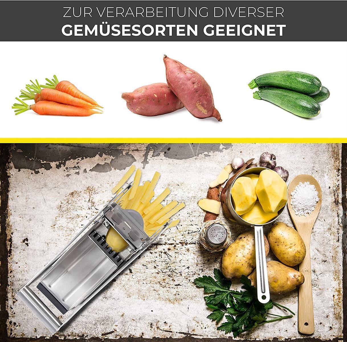 Topcroft Pommesschneider mit Gummifuß Pommes Frites