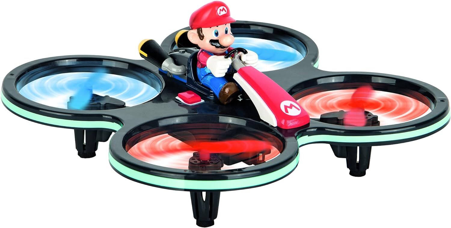 Carrera 370503024 RC Mini Mario-Copter, Rot/Schwarz │ Ferngesteuerter Elektro-Helikopter für drinnen & draußen │mit Ersatz-Rotorblättern & Fernbedienung │ Spielzeug für Kinder ab 8 Jahren & Erwachsene
