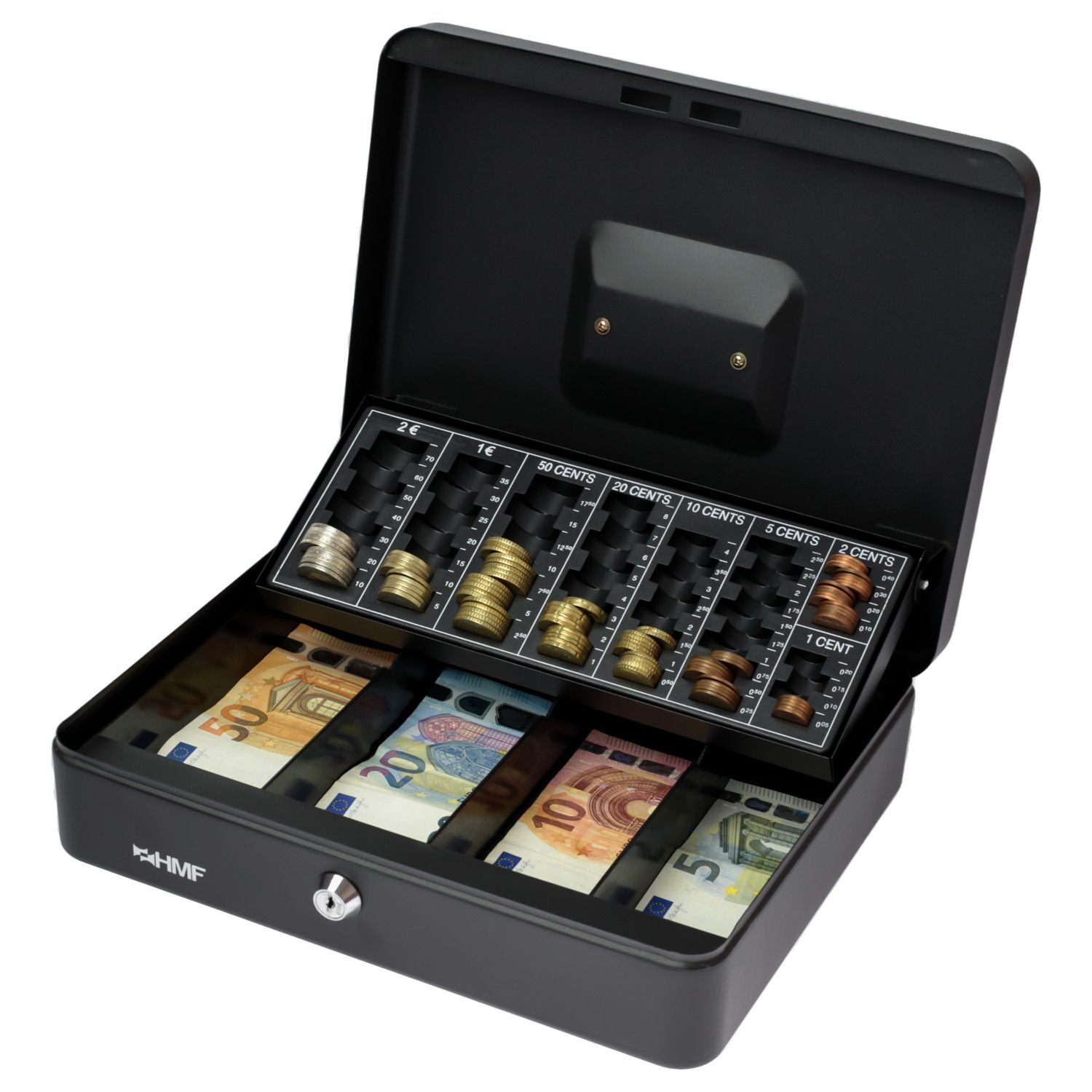 HMF Geldkassette Euro-Münzzählbrett schwarz