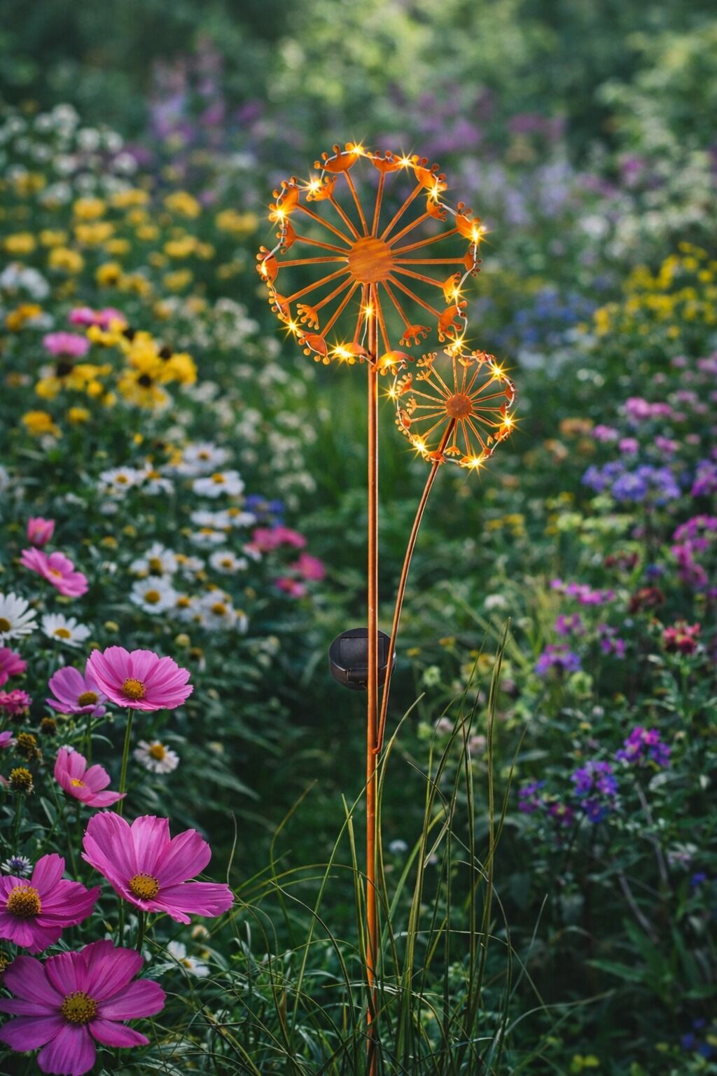 Solarleuchten, Blumenbeet, Lichtskulptur, Gartenpflanze, Deko-Lampe