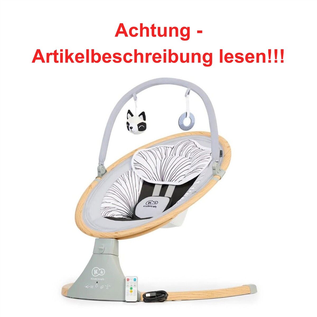 baby rocker, baby bouncer, wooden frame, fabric cushion, remote control