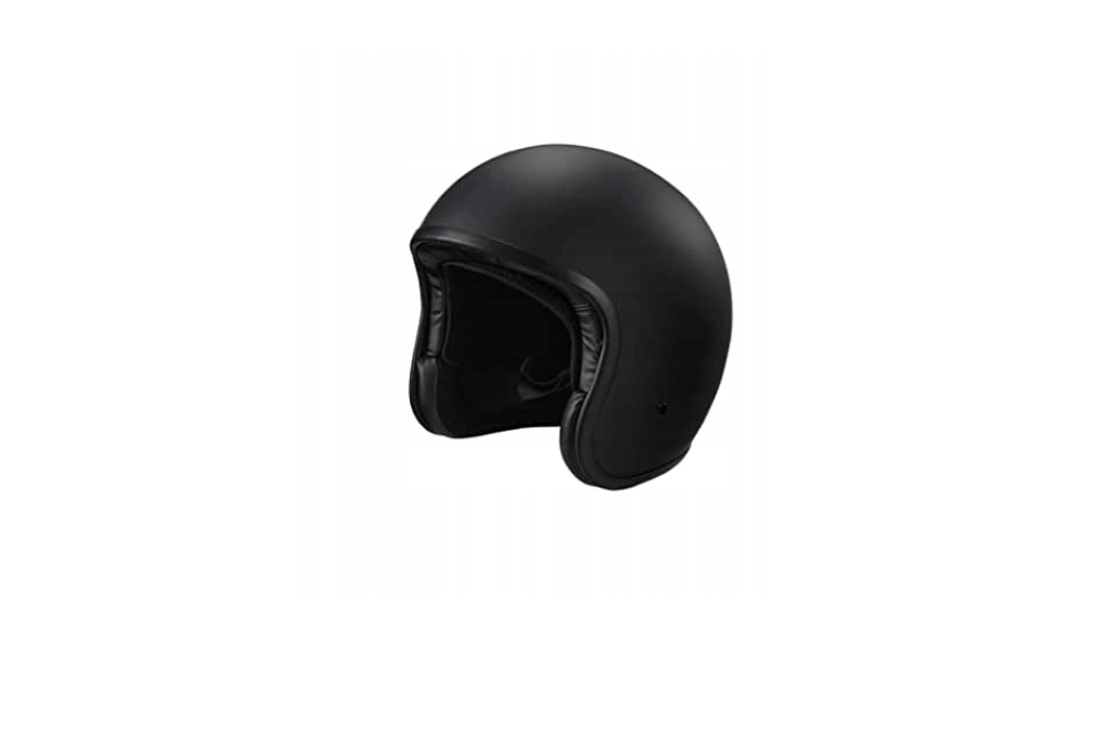 Motorradhelm, Open Face, Schwarz, Schale, Innenbereich gepolstert