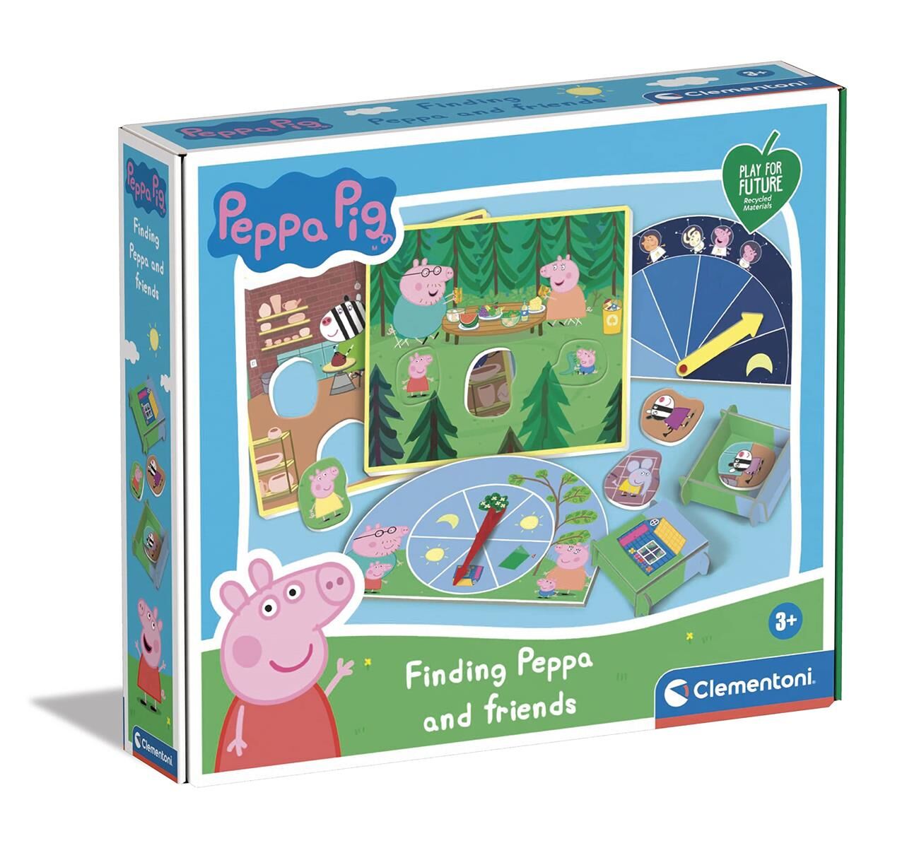 Clementoni 16355 Findet Peppa – Peppa Pig, Kooperationsspiel mit den Figuren von Peppa Wutz, ideal für Gruppenspiele, lustiges Versteckspiel für Kinder ab 3 Jahren