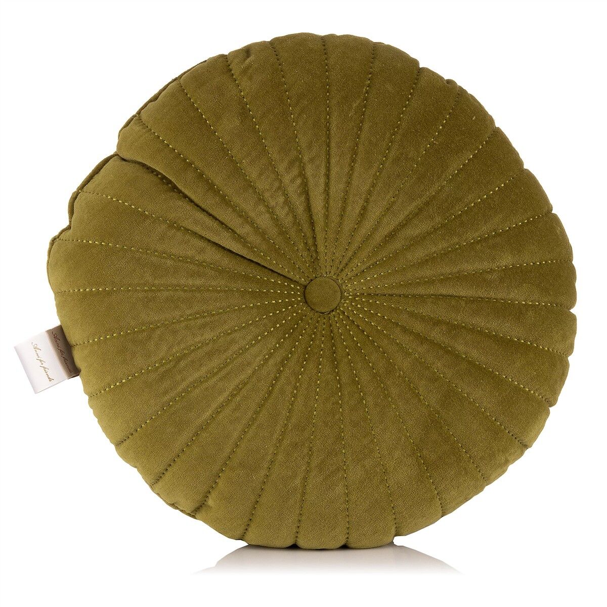 Kissen, Rundkissen, Stoffkissen, Grün, Quiltoptik