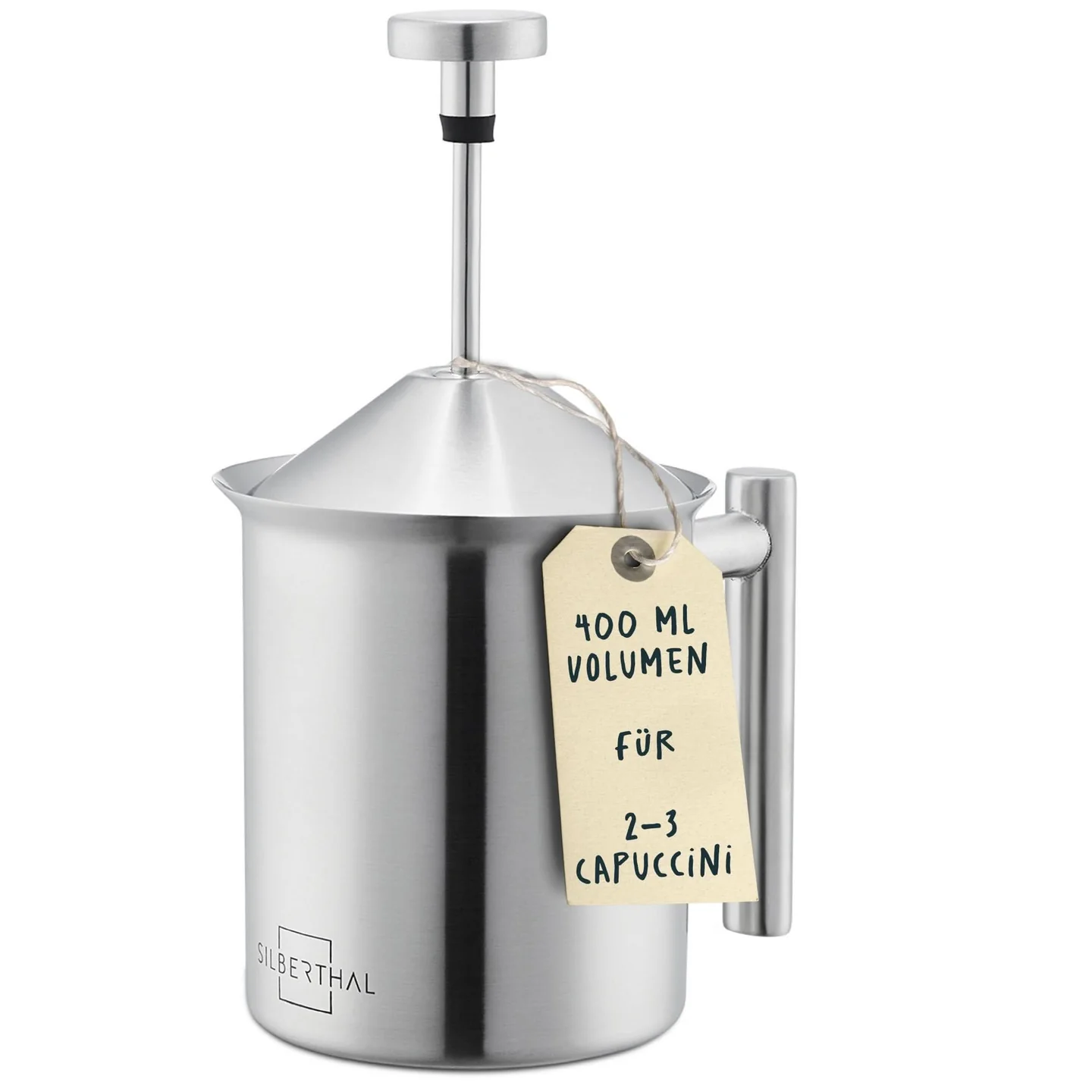 Espresso-Press, Stempelkanne, 400 ml, Edelstahl, Handhebel