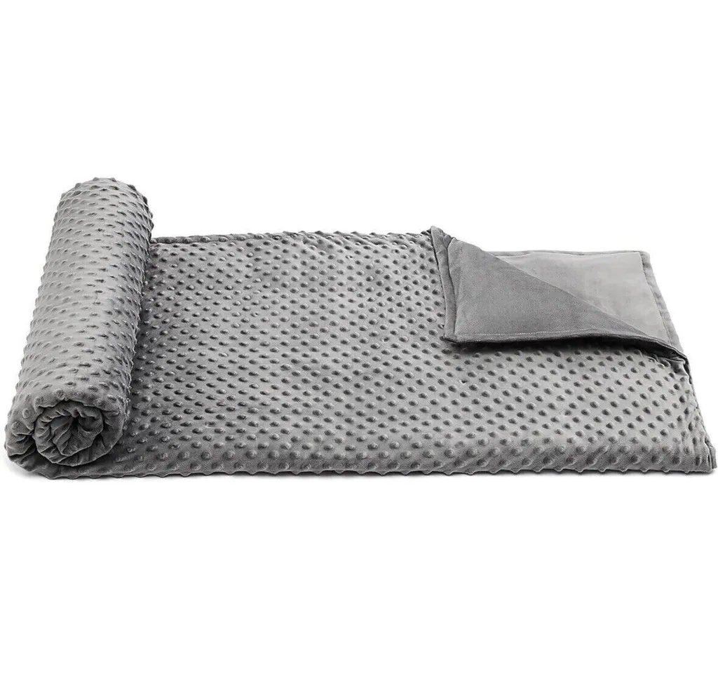 Decke, Weicher Stoff, Spitzenmuster, Grau, Anti-Rutsch Oberfläche