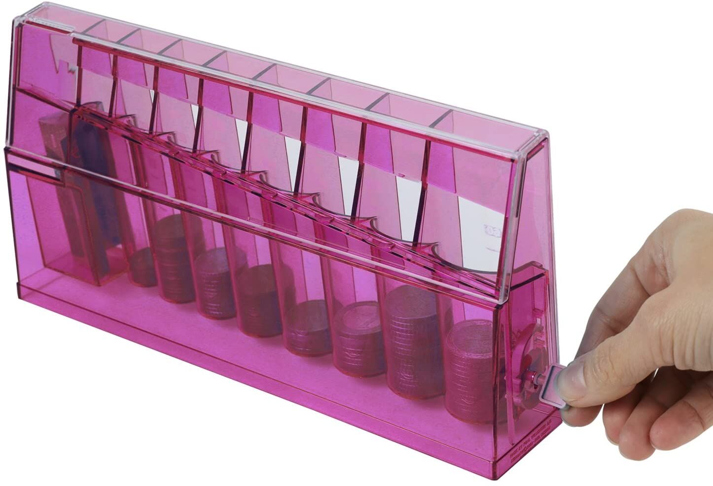 HMF Münzsortierer Euro Spardose pink