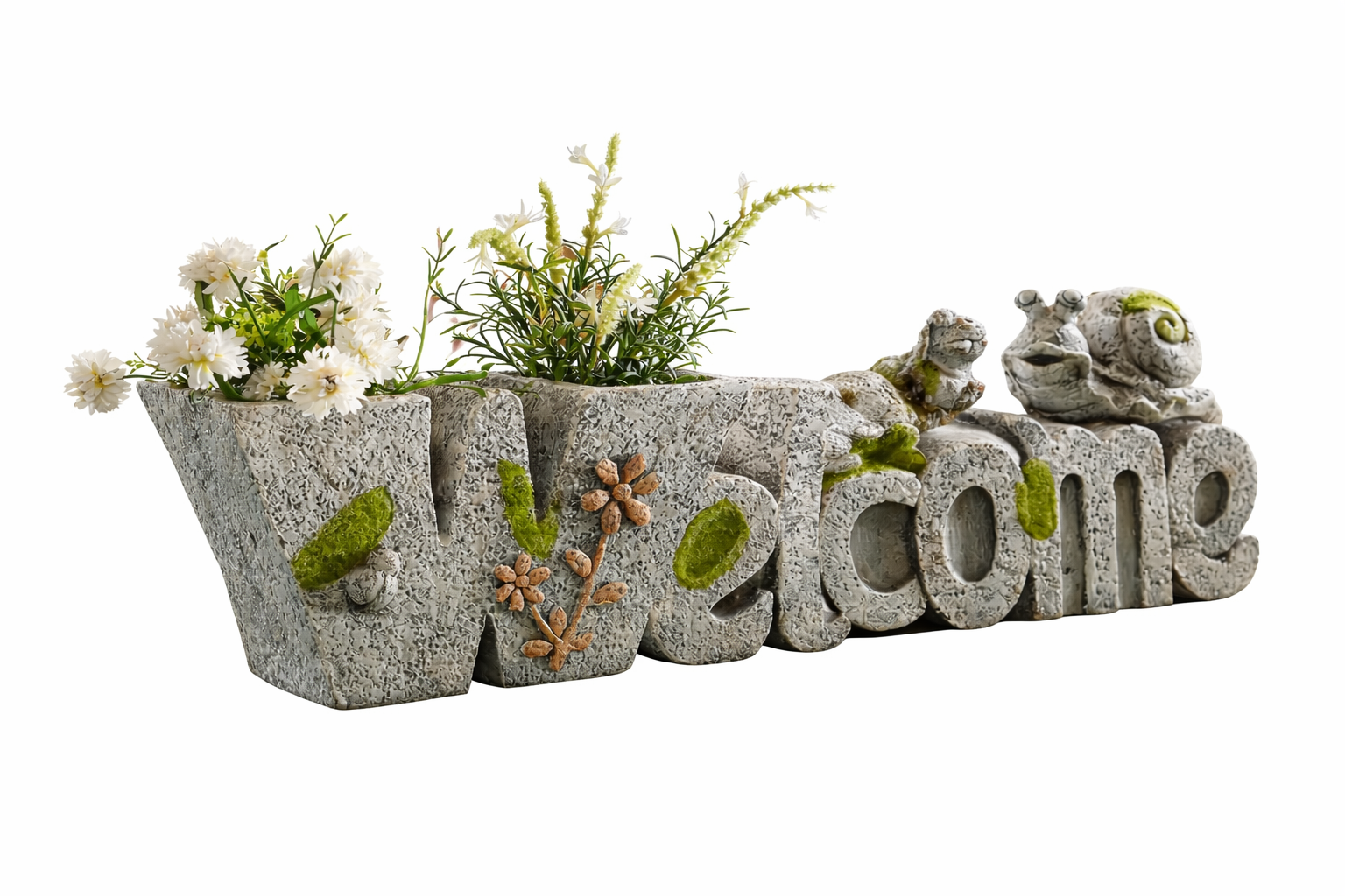 concrete planter, stone planter, flower pot, decorative sculpture, frog ornament