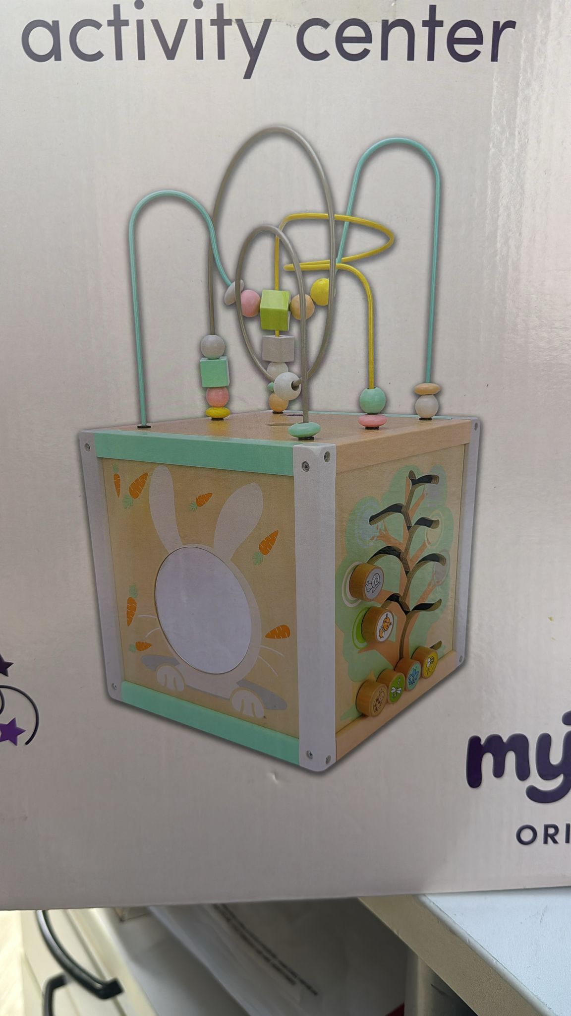 myToys GYT19141 1 Großes Spielcenter Spielwürfel Motorikwürfel aus Holz Holzspielzeug Motorikschleife