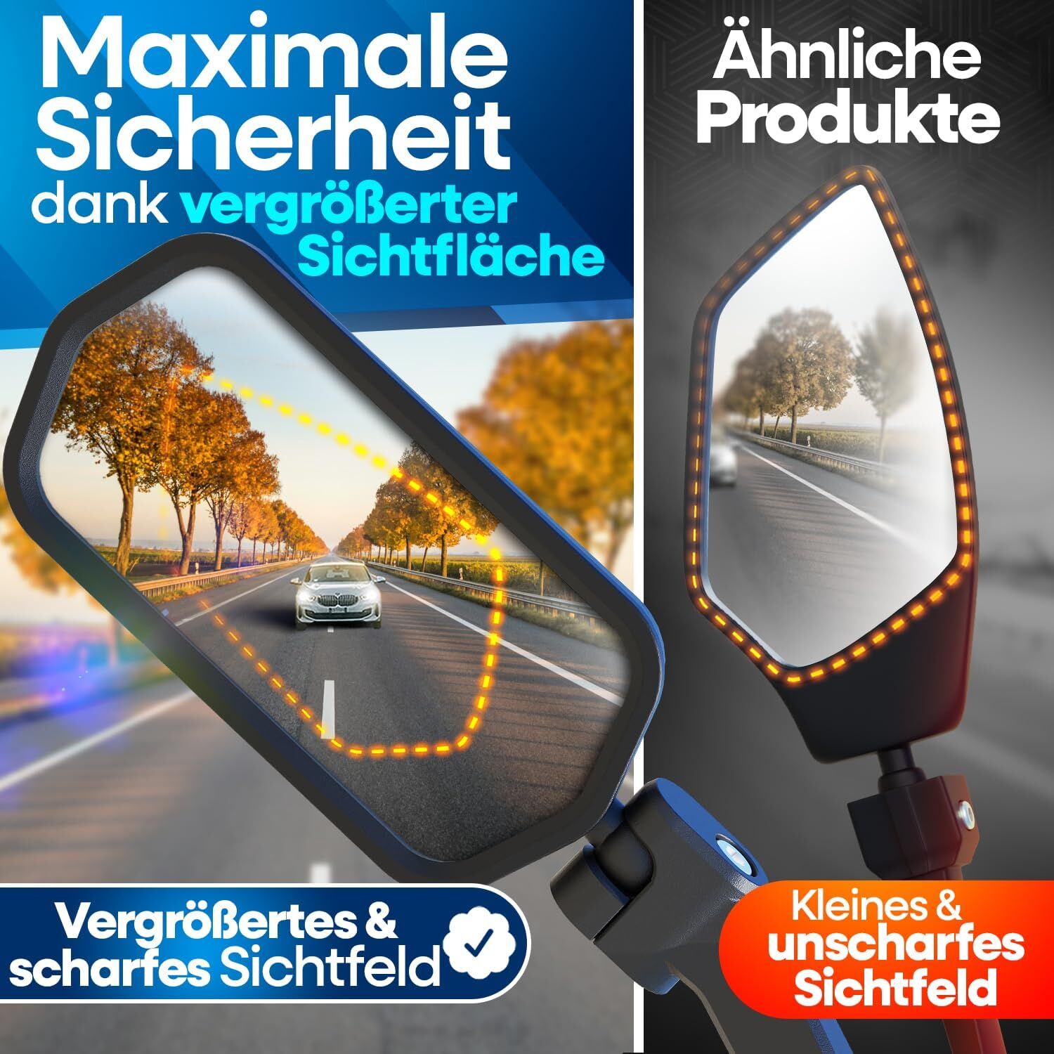 NEXTCOVER Fahrradspiegel für Lenker rechts ProVision-Echtglas Rückspiegel Fahrradspiegel