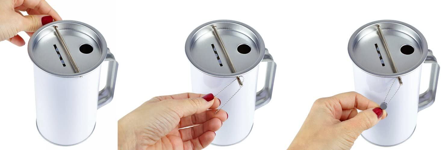 HMF Spendendose 10,0 cm weiss mit Griff