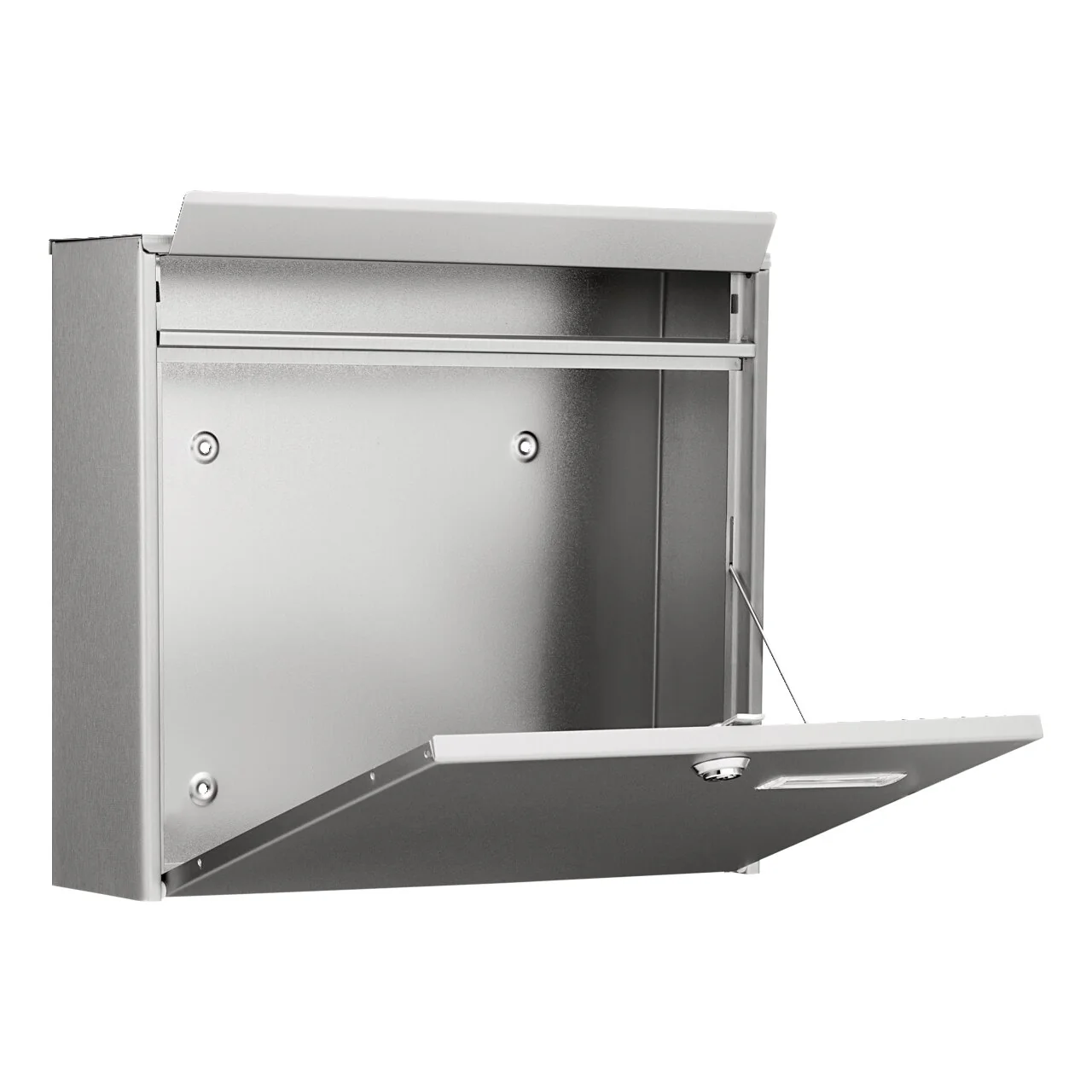 briefkasten, postfach, wandmontiert, stahl, klappdeckel