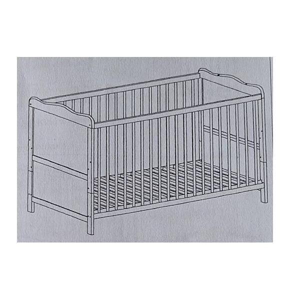 Babybett, Kinderbett, Holz-Krippe, Lattenrost, Seitliche Geländer