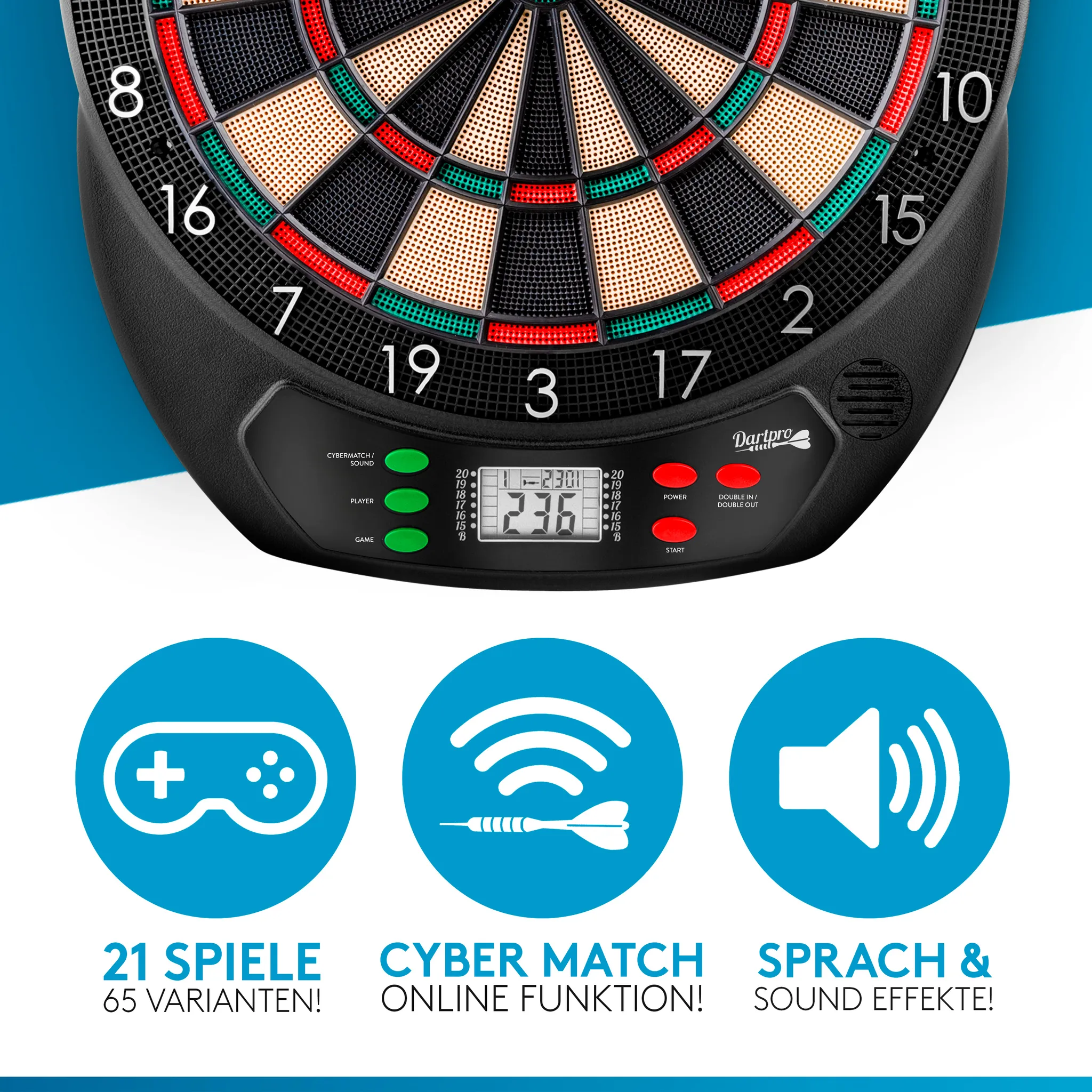 dartboard, elektronisch, gaming, digitaleAnzeige, Lautsprecher