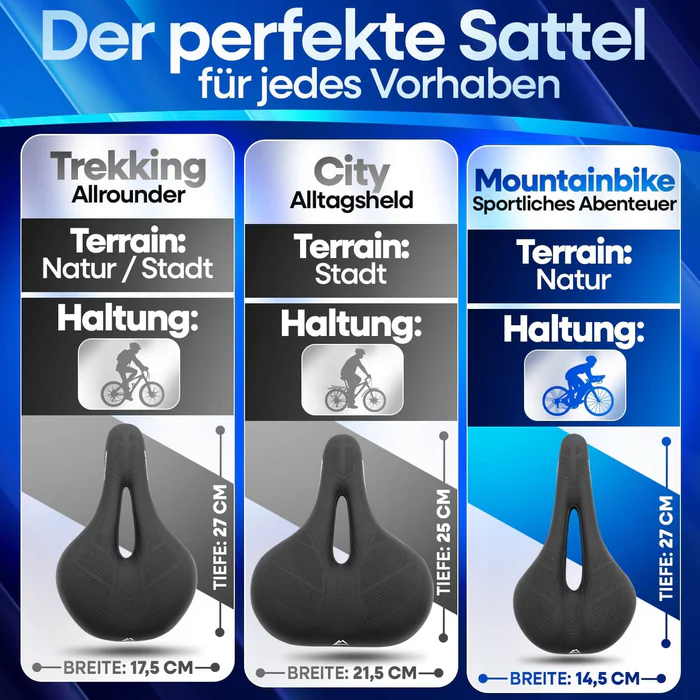 NEXTCOVER Fahrradsattel Mountainbike Memory-Foam 3.0 ergonomischer Fahrrad Sattel unisex