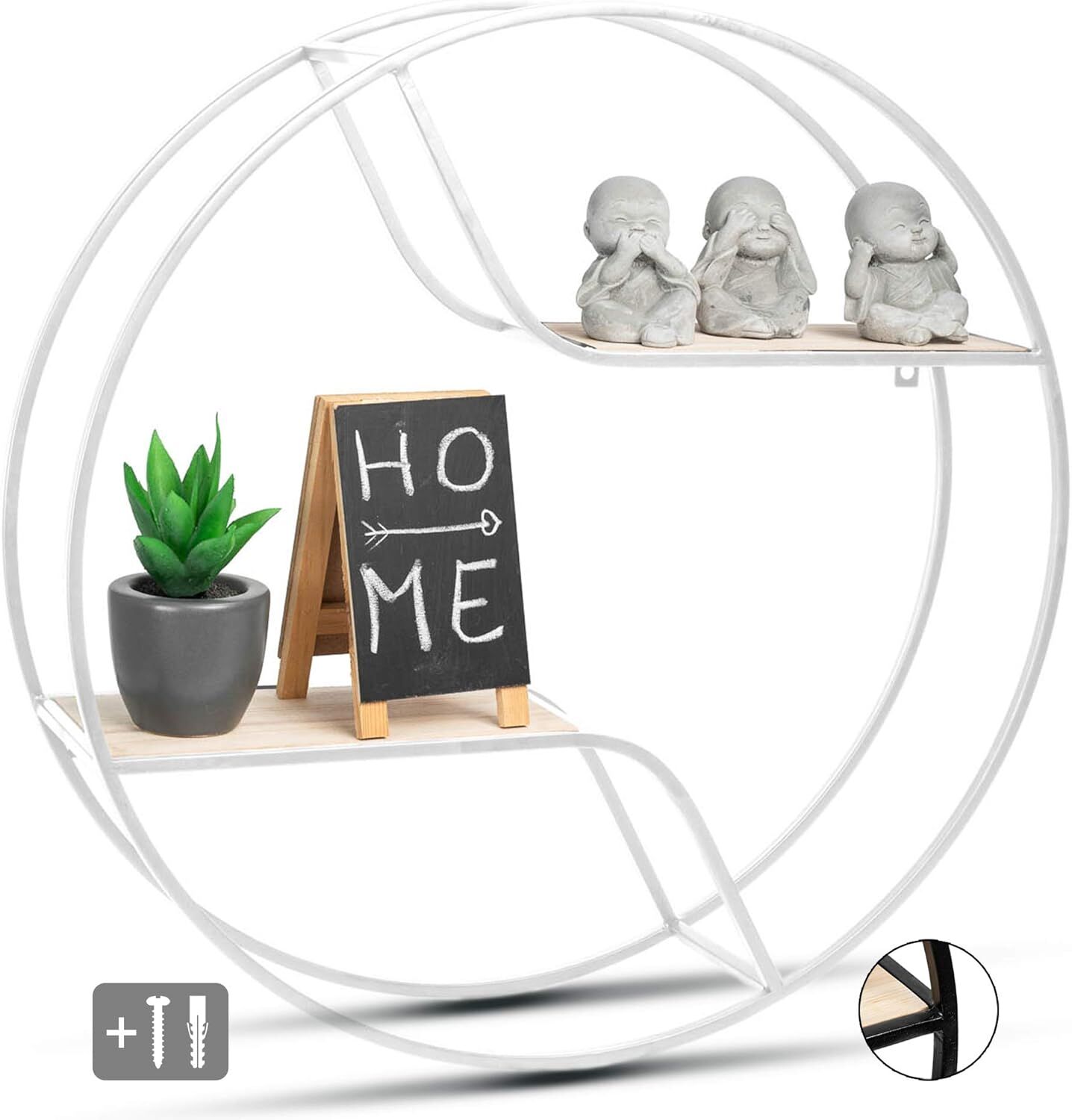 regal, metall, runde regale, pflanze, deko schieferplatte