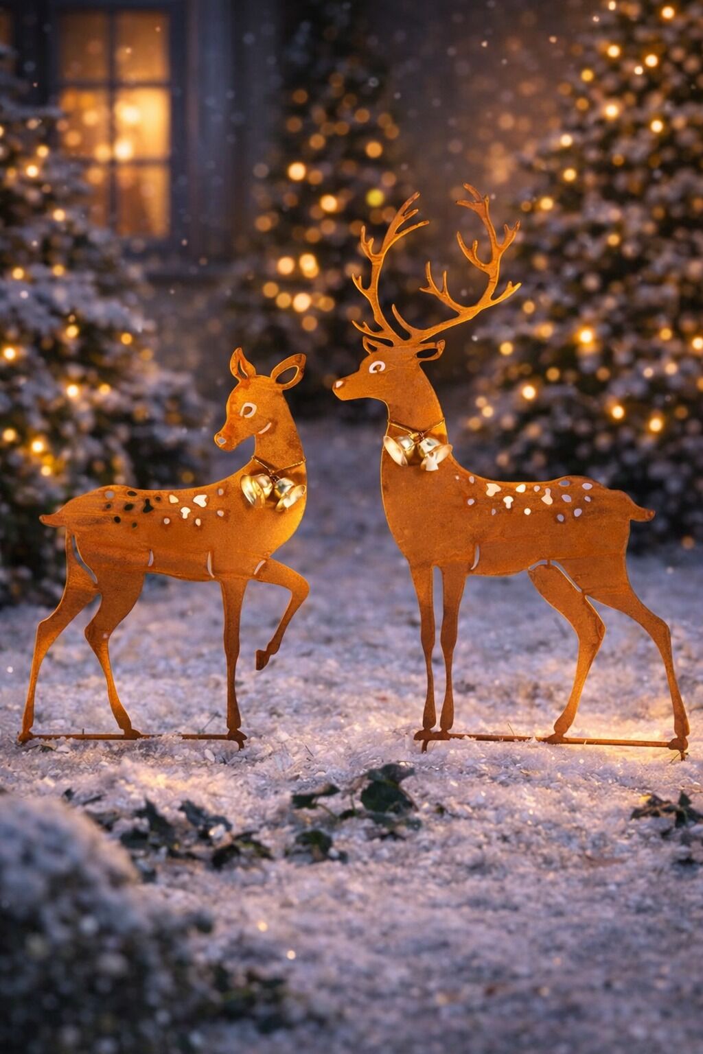 Rentier, Dekoration, Winter, Schneelandschaft, Lichter