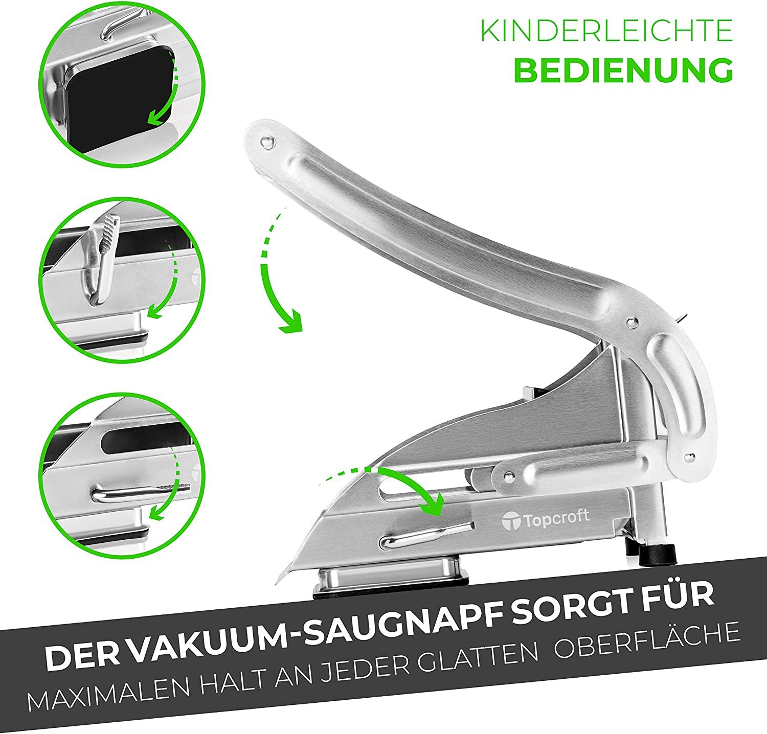 Topcroft Pommesschneider mit Vakuumsaugfuß Pommes Frites